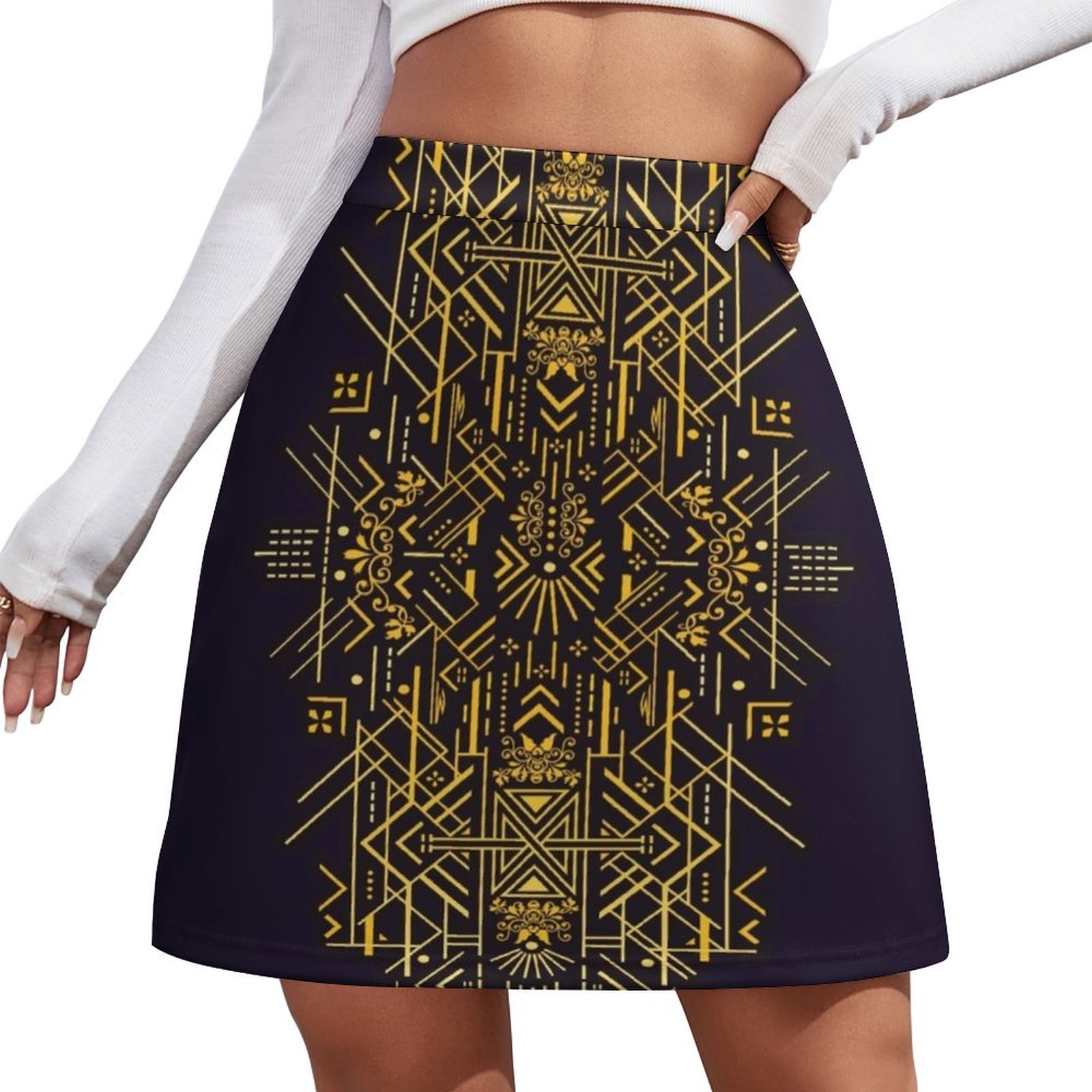 Korean Women Lifestyle - Life is Golden Mini Skirt women's