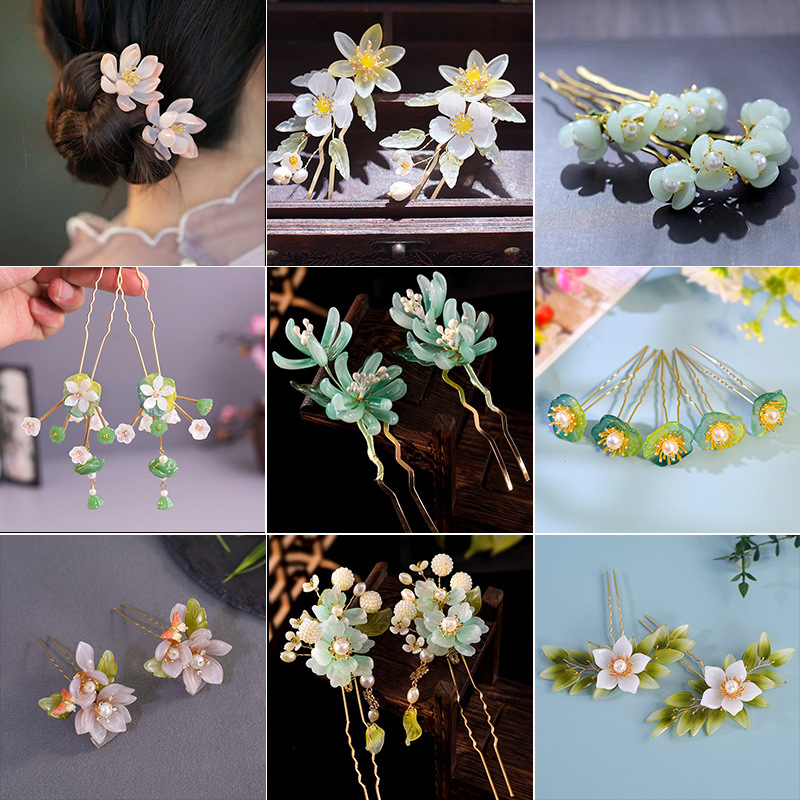 1Pair Vintage Hairpin Glazed F - đánh giá và giá Hanbok Hair Pin