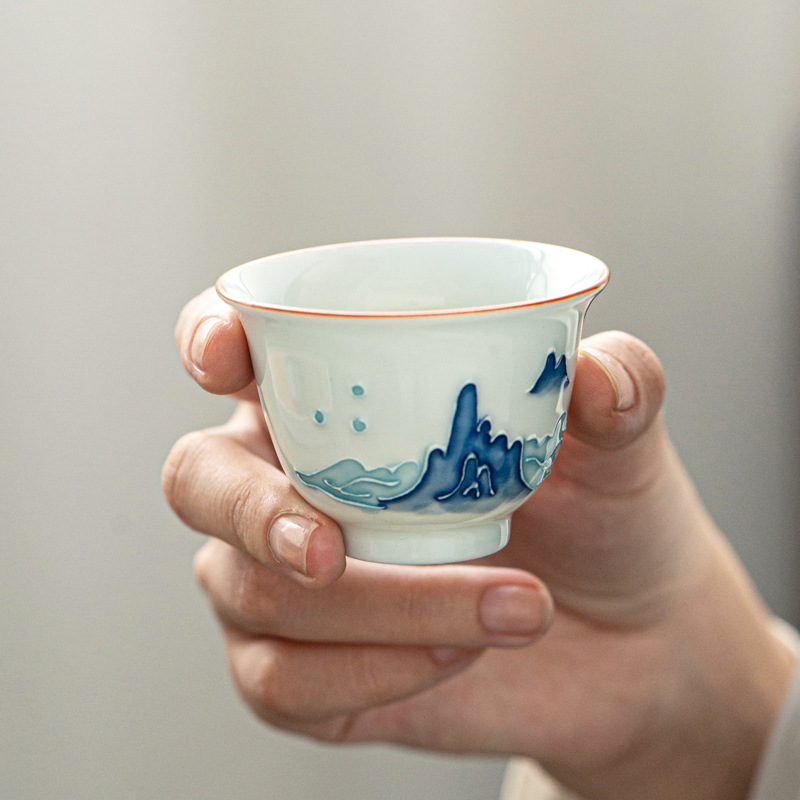 Hand-painted Kung Fu Tea Cup,  - đánh giá và giá Celadon Ceramic Cup