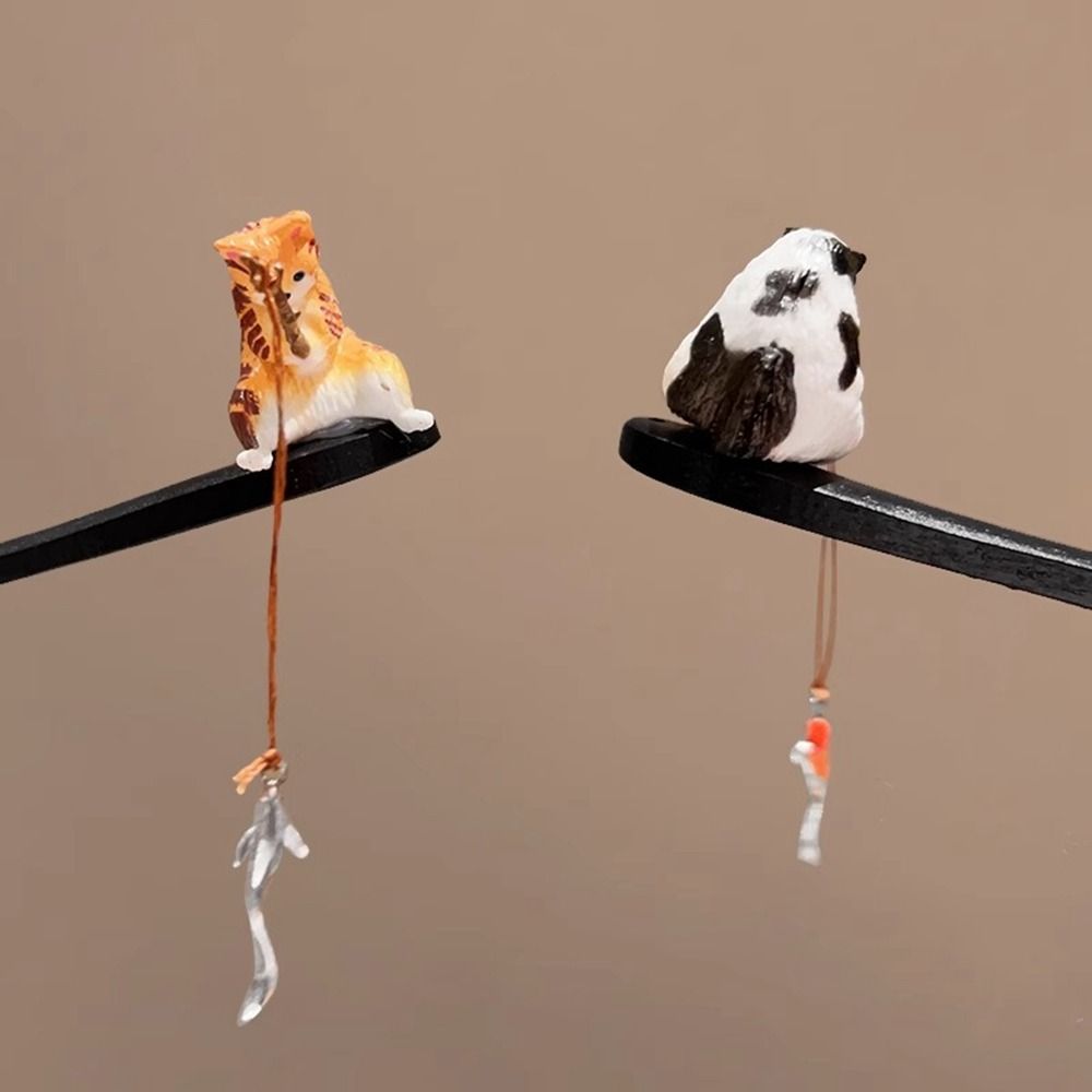 Cute Cat Fishing Wooden Hair S - đánh giá và giá Hanbok Hair Pin