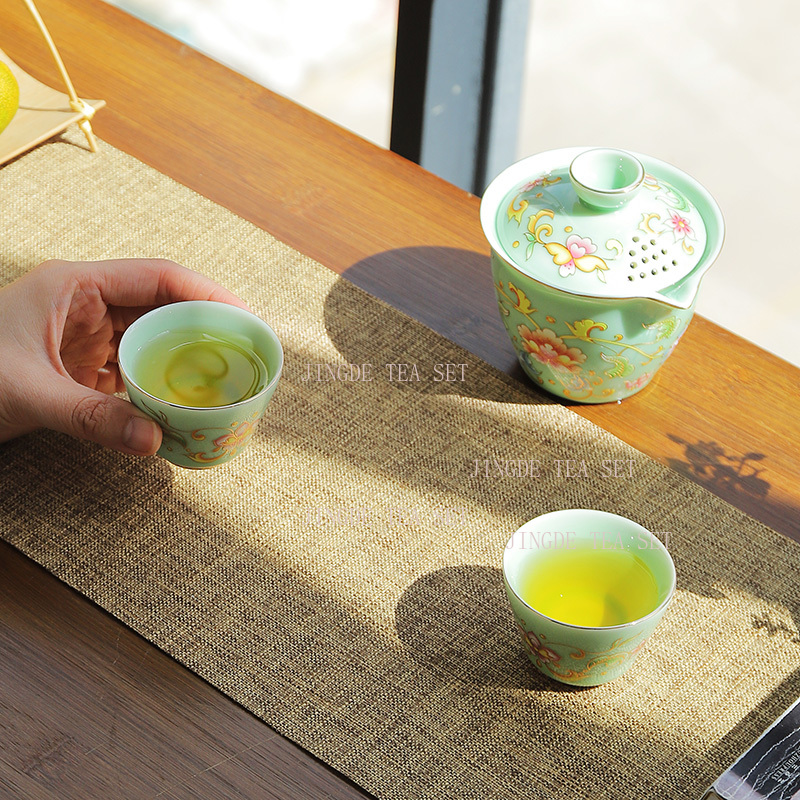 Celadon one pot two cups trave - đánh giá và giá Celadon Ceramic Cup