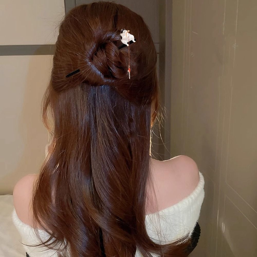 Antique Cat Fishing Wooden Hai - đánh giá và giá Hanbok Hair Pin