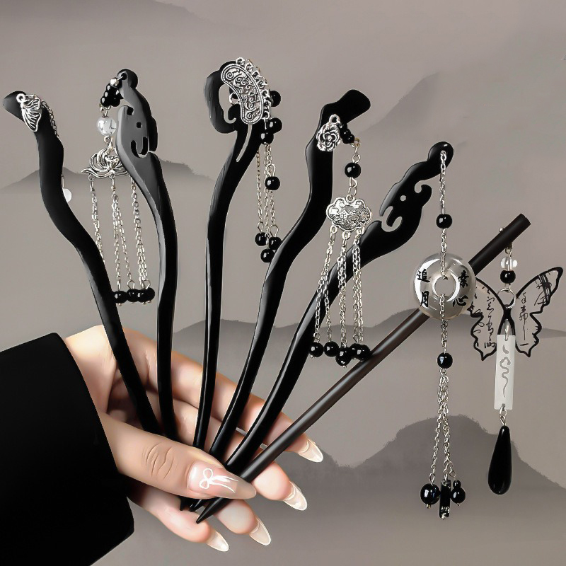 1pc Chinese Ancient Style Ink  - đánh giá và giá Hanbok Hair Pin