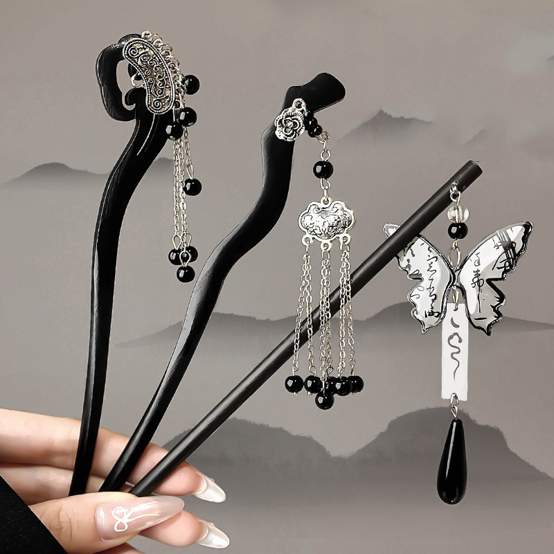 1pc Chinese Ancient Style Ink  - đánh giá và giá Hanbok Hair Pin