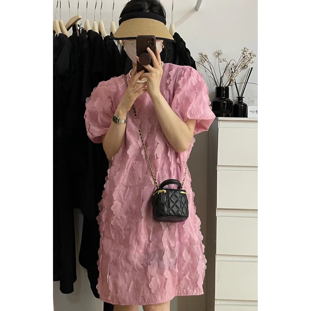 Floral Bubble Sleeve Dress Kor - đánh giá và giá Lifestyle In Korean