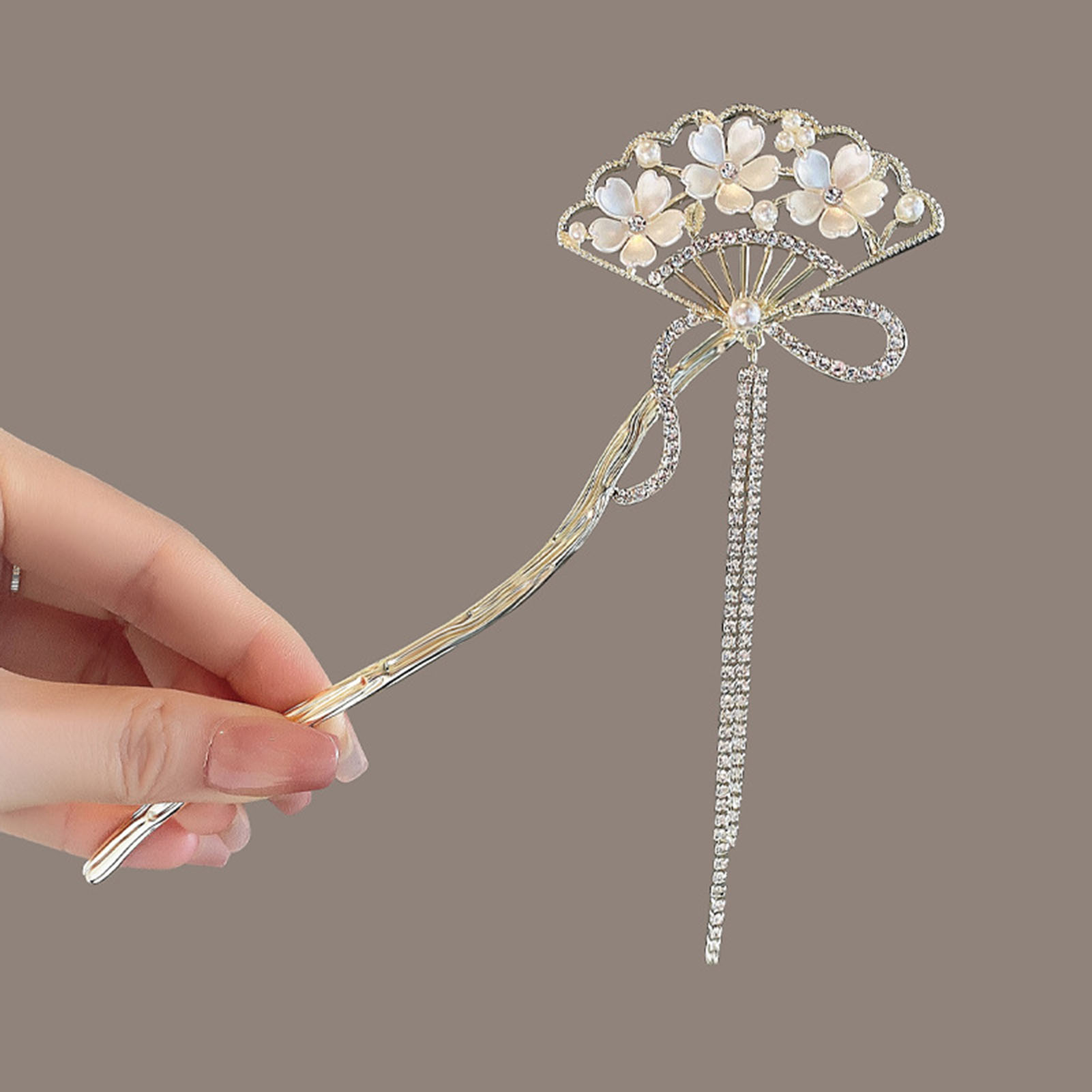 Vintage Flower Fan Shaped Hair - đánh giá và giá Hanbok Hair Pin