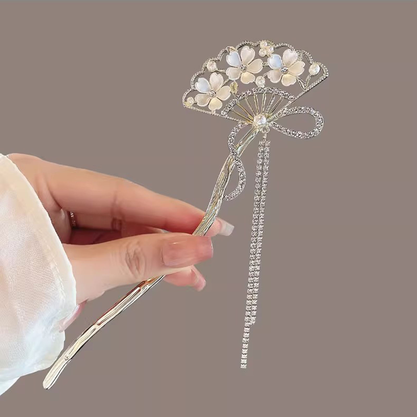 Vintage Flower Fan Shaped Hair - đánh giá và giá Hanbok Hair Pin